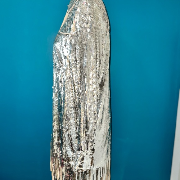 Pinko Silver Sequin Embellished Garment - Picture 4 of 9